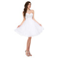 Grace Karin Sexy Fashion White Cocktail Dresses Strapless Sweetheart Backless Short Cocktail Dress CL3820